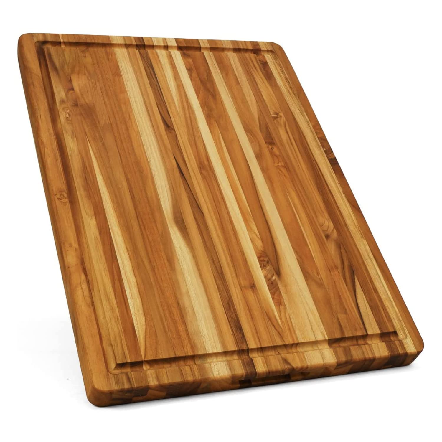 BEEFURNI Teak Wood Cutting Board with Juice Groove Hand Grip, Large Wooden Cutting Boards for Kitchen, Chopping Board Wood, Mothers Day Gifts, 1 Year Manufacturer Warranty (L, 22"L x 16"W x 1.25"Th)