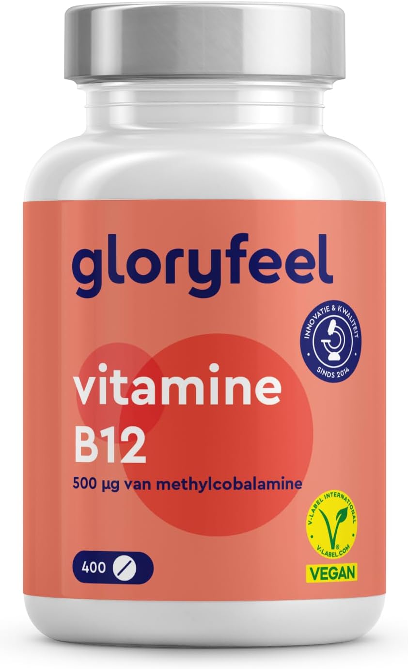 Vitamine B12 500 mcg – 400 vegan tabletten meer dan een jaar voorraad – Methylcobalamine – Helpt bij vermoeidheid en ondersteunt het energieniveau* – laboratorium getest & geproduceerd in Duitsland