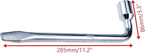 Miniatura 6 de Semetall Llave de llanta de neumático de repuesto para automóvil de 0.827 in con herramienta de reparación de zócalo de extremo ranurado hexagonal