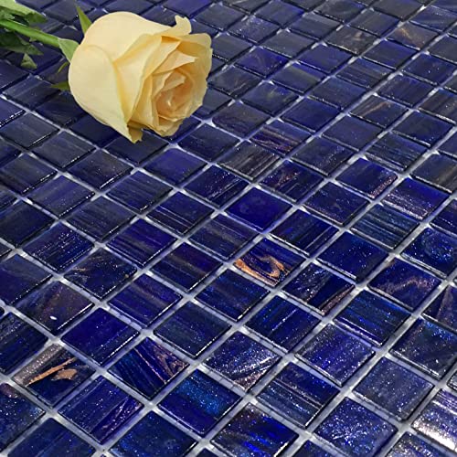 Goleya Glass Mosaic Tile For Bathroom Kitchen Wall Backsplash Shower Background Swimming Pool 12.87 Inch 1 Sheet Available For Mosaic Project Decoration And Diy Crafts #TOP23