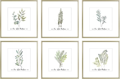 Vista 159 de Golden State Art - Marco de fotos de aluminio satinado clásico de 8 x 10 con alfombrilla de color marfil para fotos de 5 x 7 y cristal real, Dorado