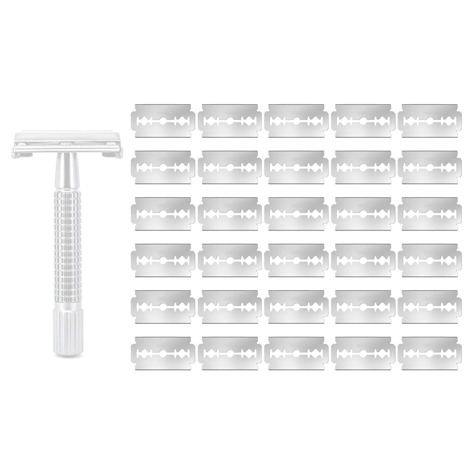 Double Edge Safety Razor Blades for Van Der Hagen, 30× Replacement Razor Blades Refills, Stainless Steel Razors Blade Refills, for Men's Safety and