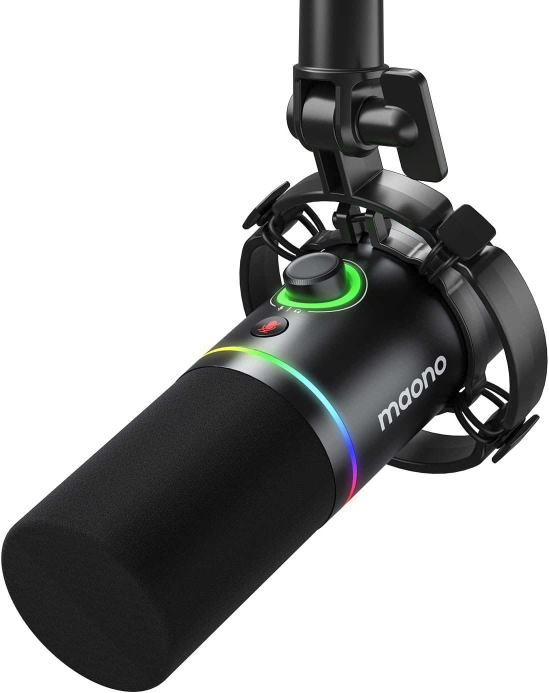 MAONO XLR/USB Podcast Microphone, PC Dynamic Mic with Software for Recording, Streaming, Gaming & Voice-Over, Metal Mic, Tap-to-Mute, Headphone Jack, Gain Knob & Volume Control-PD200X (Black)