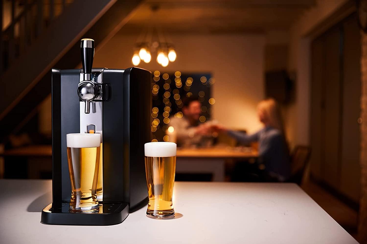 PerfectDraft – Bierzapfanlage + 1 Bud Fass 6 l – Heimdruckmaschine – Kühlung bei 3 °C – 30 Tage Frische – LED-Display Temperatur, Volumen – Geschenkidee für Amateur-Bier