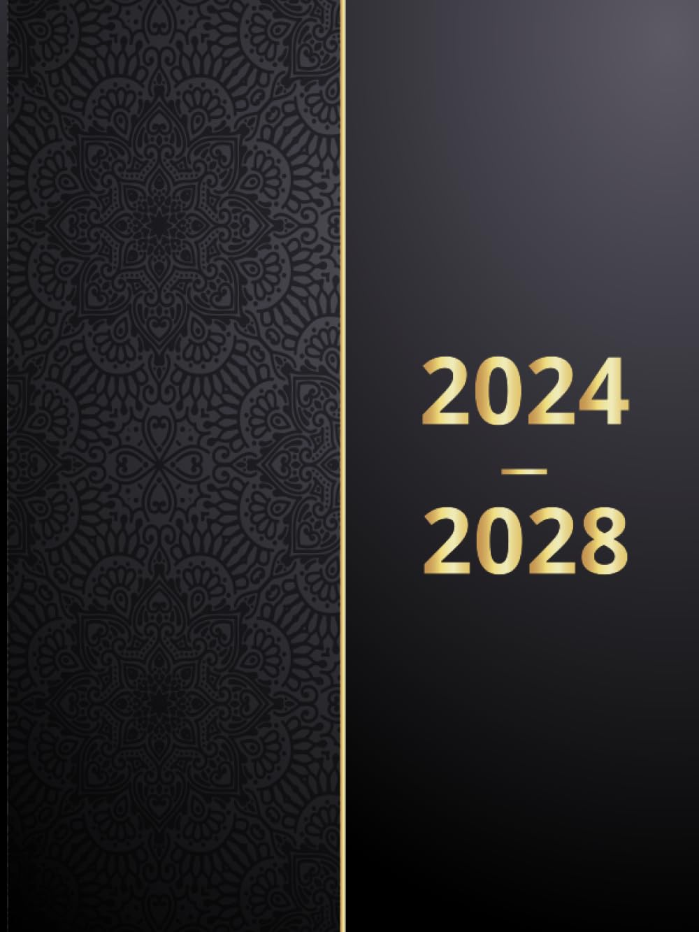 Agenda Mensual Vista 2024-2028 Español: Planificador Vertical 60 Meses, Calendario 5 Años Vista Semanal y Mensual Español, Dos Páginas por Mes, Organizador Diario por Dos Años.