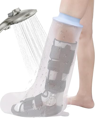 Funda de fundición impermeable extra ancha para ducha para adultos, fundas de fundición extra grandes para piernas de ducha, protector de pierna