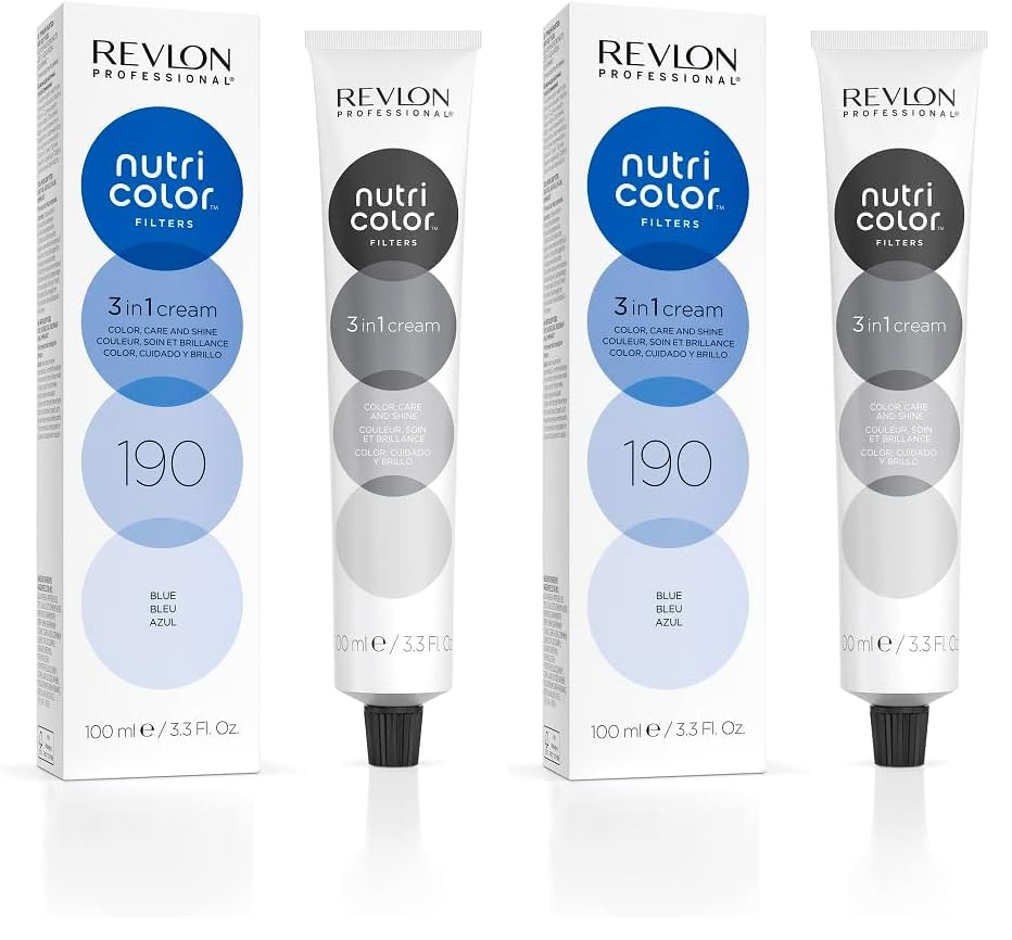 REVLON PROFESSIONAL Nutri Color FILTERS – FASHION FILTERS 190 Blau, 100 ml, Farbmaske mit INSTA-PIC-TECHNOLOGY, Tönungsmaske für aufregende Farbergebnisse & intensive Haarnuancen, vegan