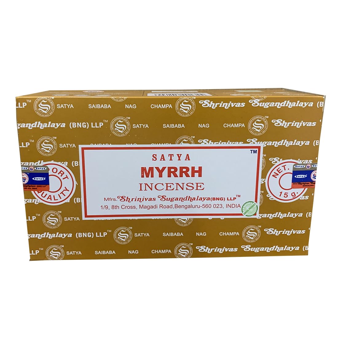 Giftlocaluk Dark, Resinous, Slightly Medicinal Myrrh Satya Myrrh Incense Sticks - Sacred Resin Scent For Spiritual Protection & Grounding 240 Sticks (12X20)