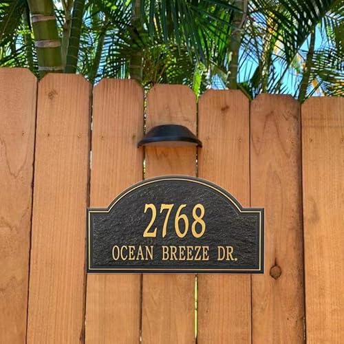 Address Sign Cast Metal Large Options - Wall Mounted House Address Numbers Sign For Outside House,Personalized Address Plaque Plate,House Number Plaque Sign For Street,Garage,Garden,Apartment,Mialbox 12'' X 6.2''(Red Copper) #TOP3