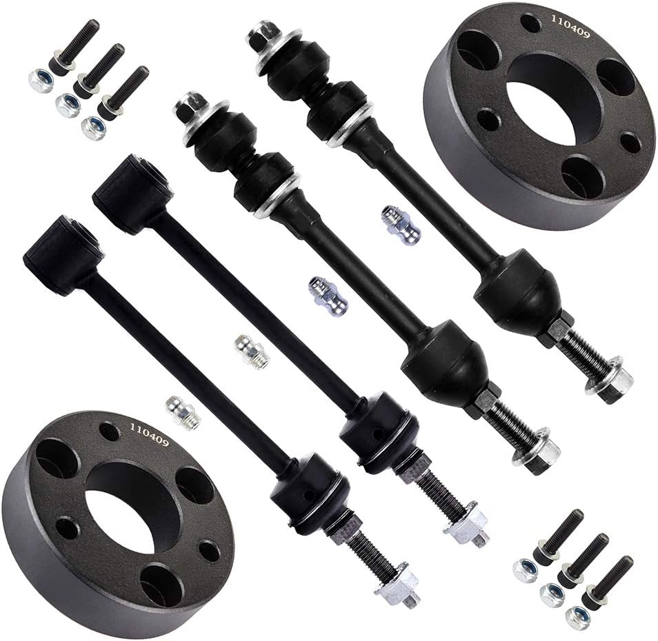 SCITOO 6-PC SET Suspension Kit For Dodge Ram 1500 Front Sway Bar End Link Rear Sway Bar End Links, 2 Inch Front Leveling Lift Kit