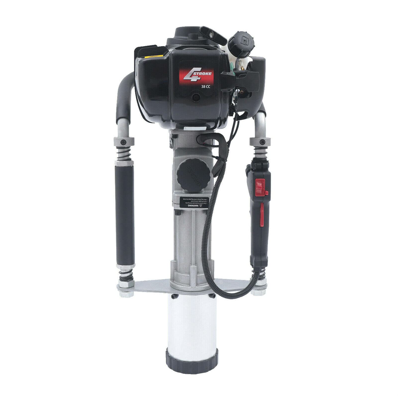 Gas Post Driver Fence Post Pounder 4-Stroke 38CC 1.6HP Gas Powered T Post Driver Heavy Duty Single Cylinder Air Cooled Pile Driver Hammer with 2 Post
