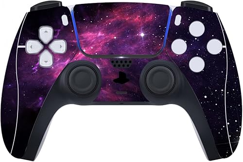 Miniatura 2 de PlayVital Purple Nebula - Juego completo de calcomanías para consola PS5 Disc Edition, calcomanía de vinilo para controlador PS5 y estación de