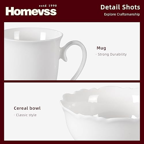 Miniatura 4 de HomeVss, Nuevo Juego de Vajilla de Porcelana de Hueso con Relieve Winds, Servicio para 4-20 Piezas