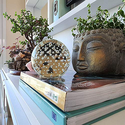 Peso Tela Grande Bola Transparente Murano Cristais Cadoro