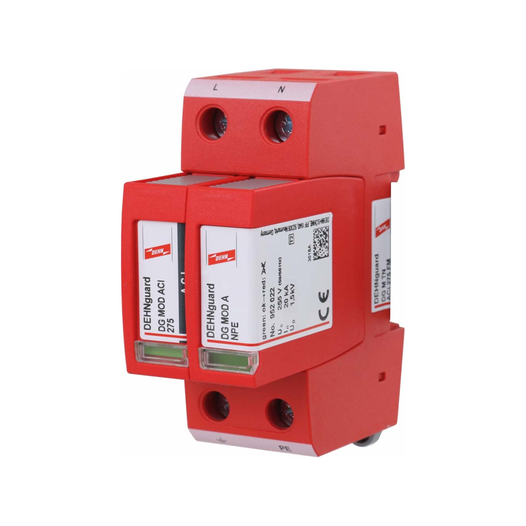 DEHN 952220 - Scarico di sovratensione tipo 2 DEHNguard M 2 poli Uc 275 V con tecnologia ACI sovratensione