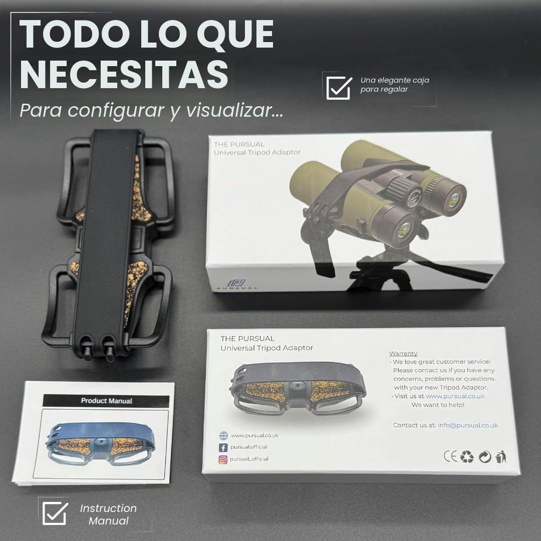 PURSUAL Adaptador universal de prismáticos 1/4-20, compatible con todos los trípodes