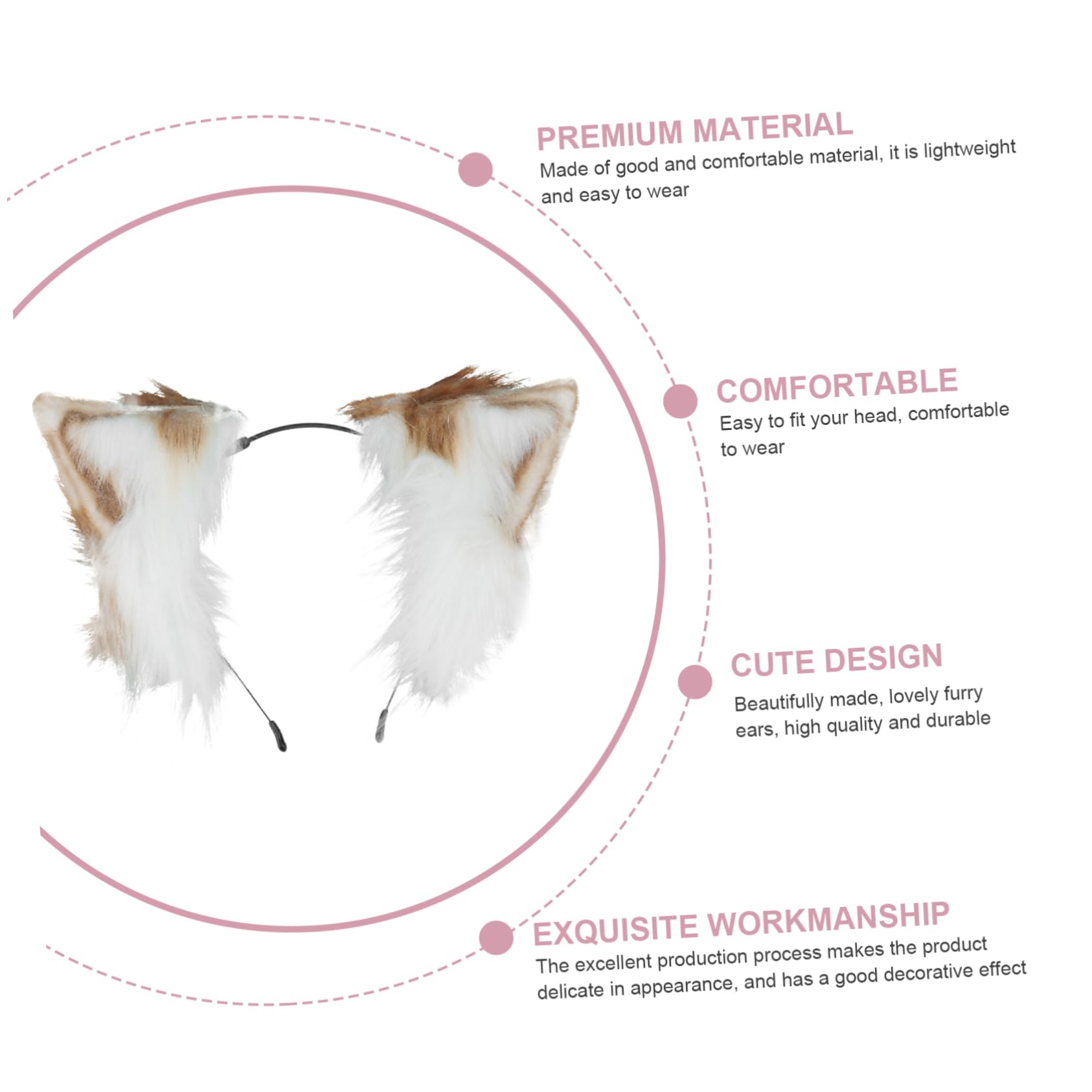 Beavorty 3pièces Bandeau Décoratif Oreilles Animal Pour Festival Accessoire Cosplay Adorable Et Amusant Pour Fêtes Et Photos