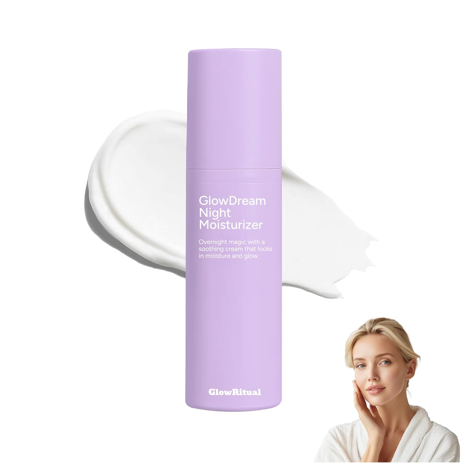 GlowRitual GlowDream Night Moisturizer — Hydrating & Soothing Facial Night Cream with Ceramide, Squalane & Hyaluronic Acid to Support Skin Barrier, Anti-Aging, Firming & Radiance for All Skin Types
