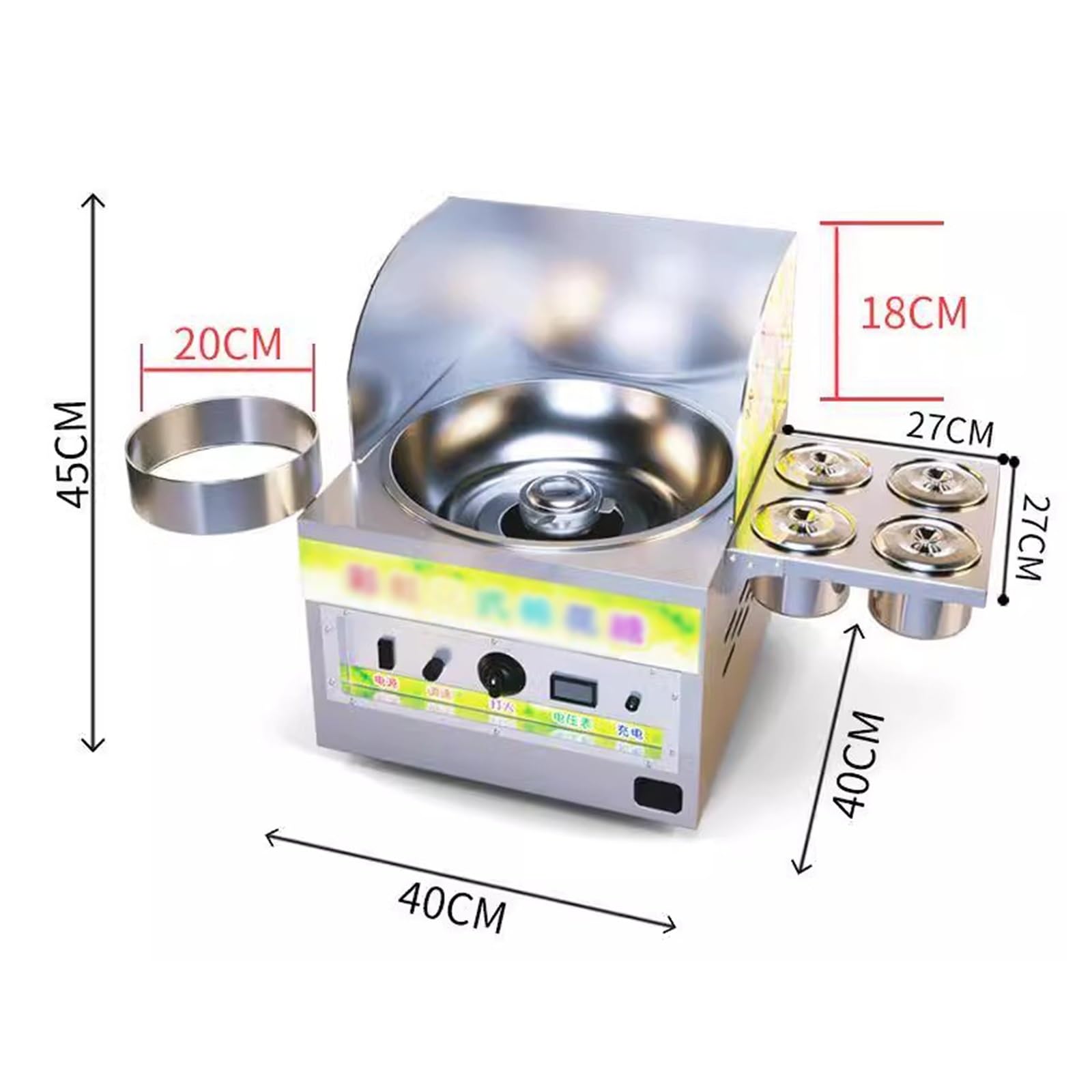 ERoomQ Commercial Cotton Candy Machine,Fully Automatic Fancy Electric Heating,Suitable for Sugar or Candies