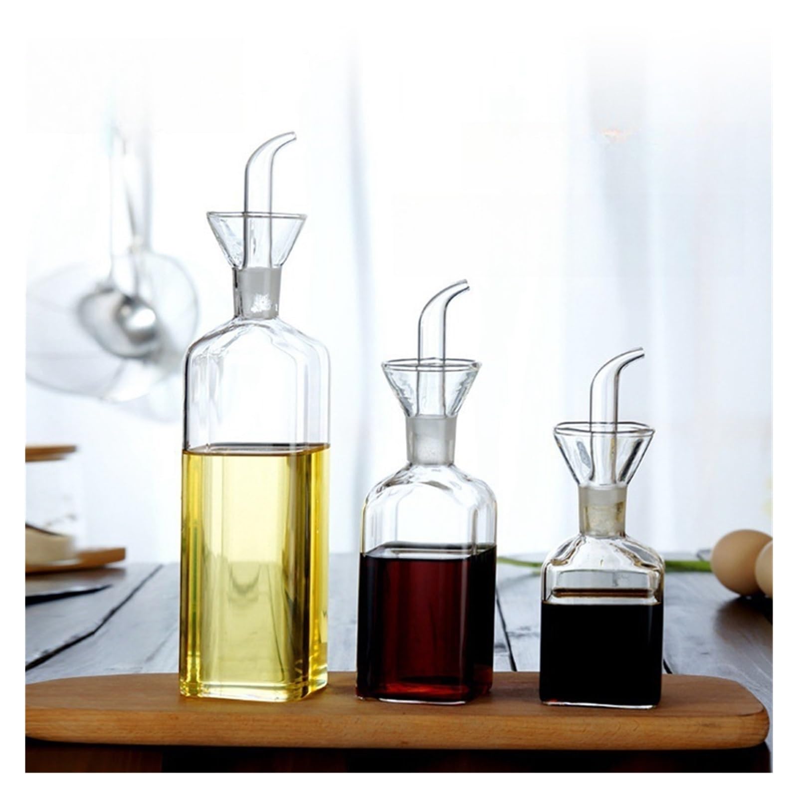 Dichte Glas Olkanne fur Essig Sojasauce und Gewurz | Glas Kuchengefass fur Essig, Sojasauce und Gewurznutzung(500ml)