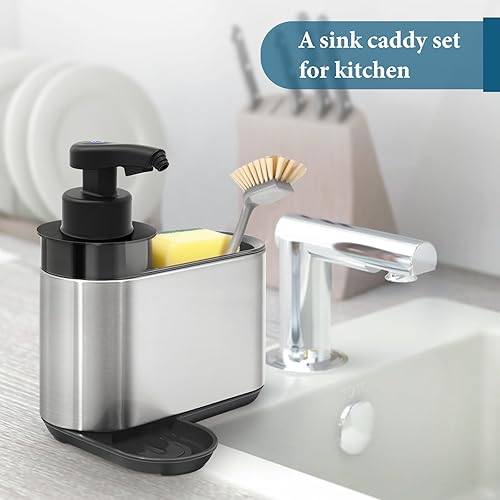 Miniatura 3 de Dispensador automático de jabón de manos sin contacto bomba de sensor recargable para dispensador de jabón espumoso de cocina con organizador de