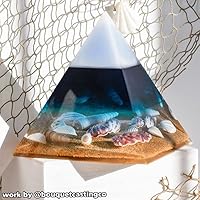 Vista 4 de RESINWORLD Super Large Clear Silicone Pyramid Molds for Resin, 2Pcs Inner Pyramid Silicone Molds + 1Pcs Plastic Frame, Shiny Resin Mold for Chakra