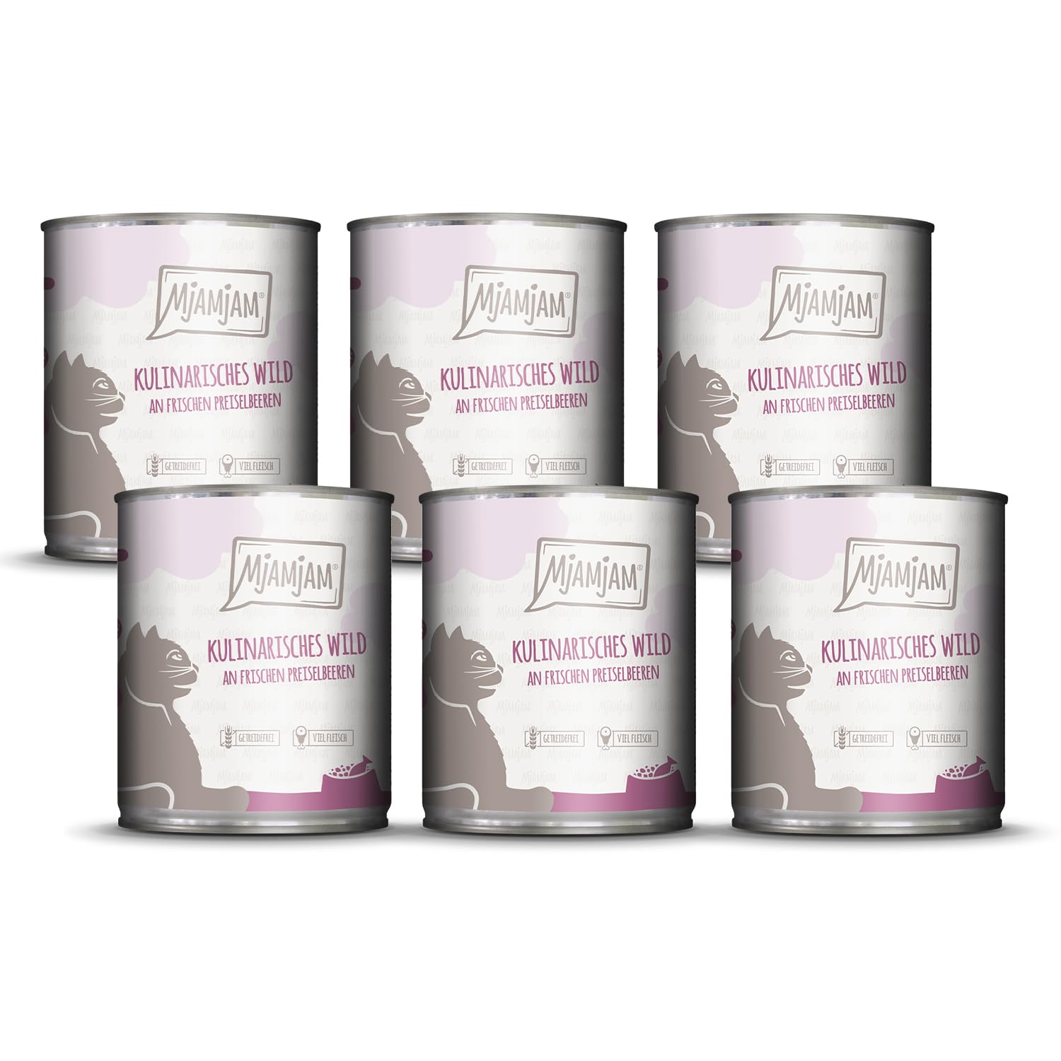 MjAMjAM - Premium wet food for cats - culinary game with fresh cranberries, 6 pack (6x800g), grain-free