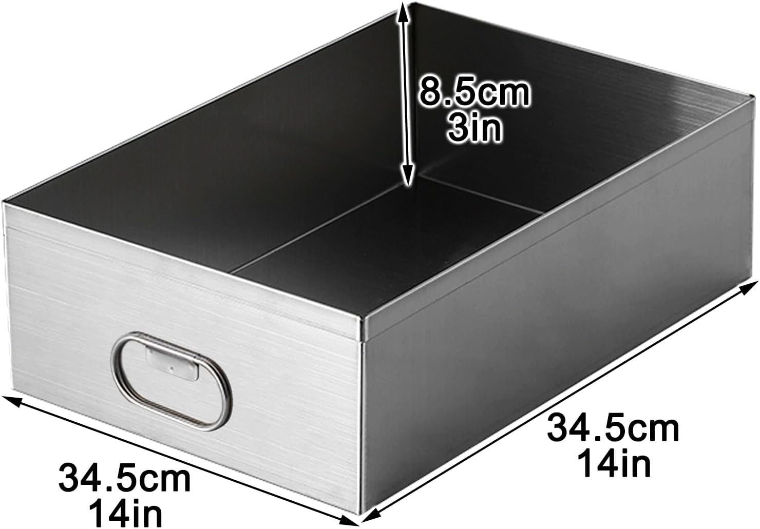 Metal Oil Drain Pan - 2 Side Handles for Easy Grease Collection from Vehicles, Refrigerators & Barbecue Grills - Durable Drip Pan for Mess-Free Cleanup