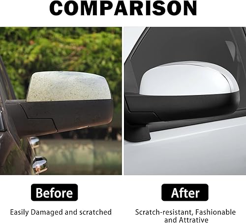 Miniatura 4 de Tapas cromadas para espejo retrovisor, parte superior compatible con Chevrolet Silverado Tahoe Suburban Avalanche, GMC Sierra Yukon Cadillac