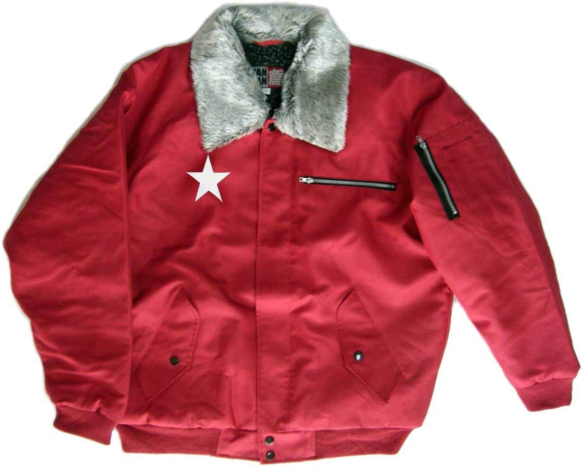 Amazon | ドカジャン パイロット型 星刺繍 レッド L | コート