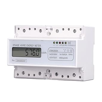 Energy Meter, High Accuracy Digital LCD Power Consumption Energy Meter Large Screen 7P with Backlit for Electric Circuit