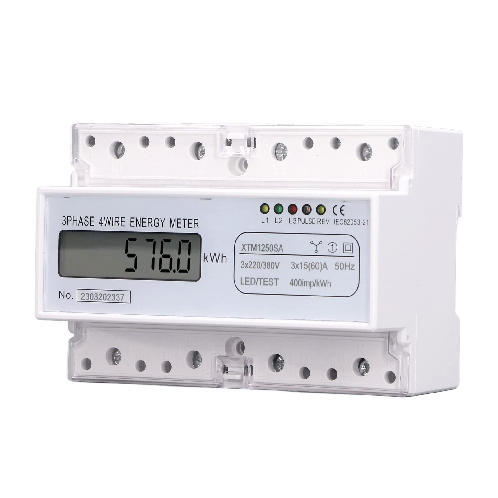 Compteur d'énergie triphasé pour surveiller la consommation LCD - 7