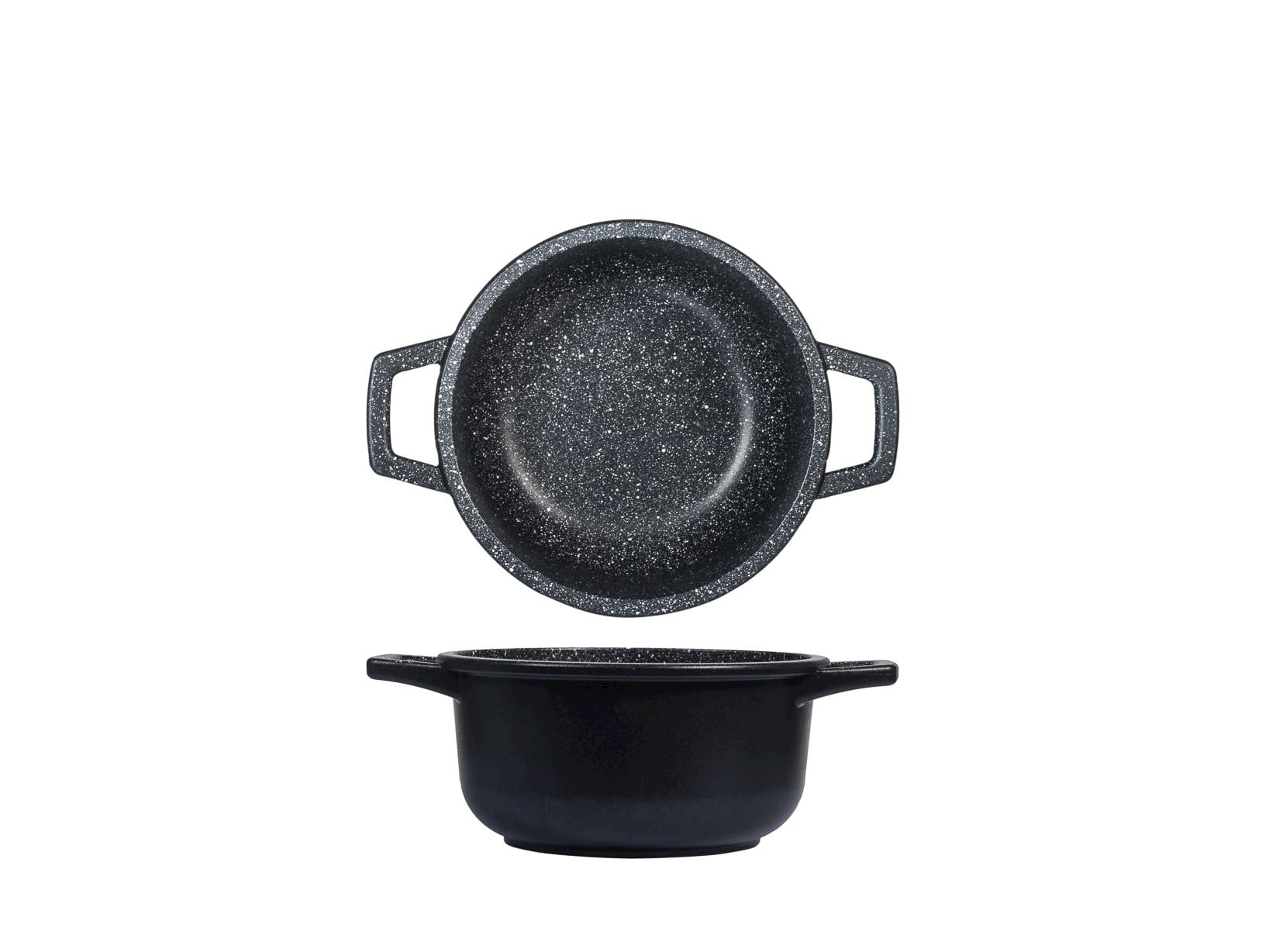 Home Pietra Casseruola Antiaderente con 2 Manici, Pietra, Nero, 16 cm