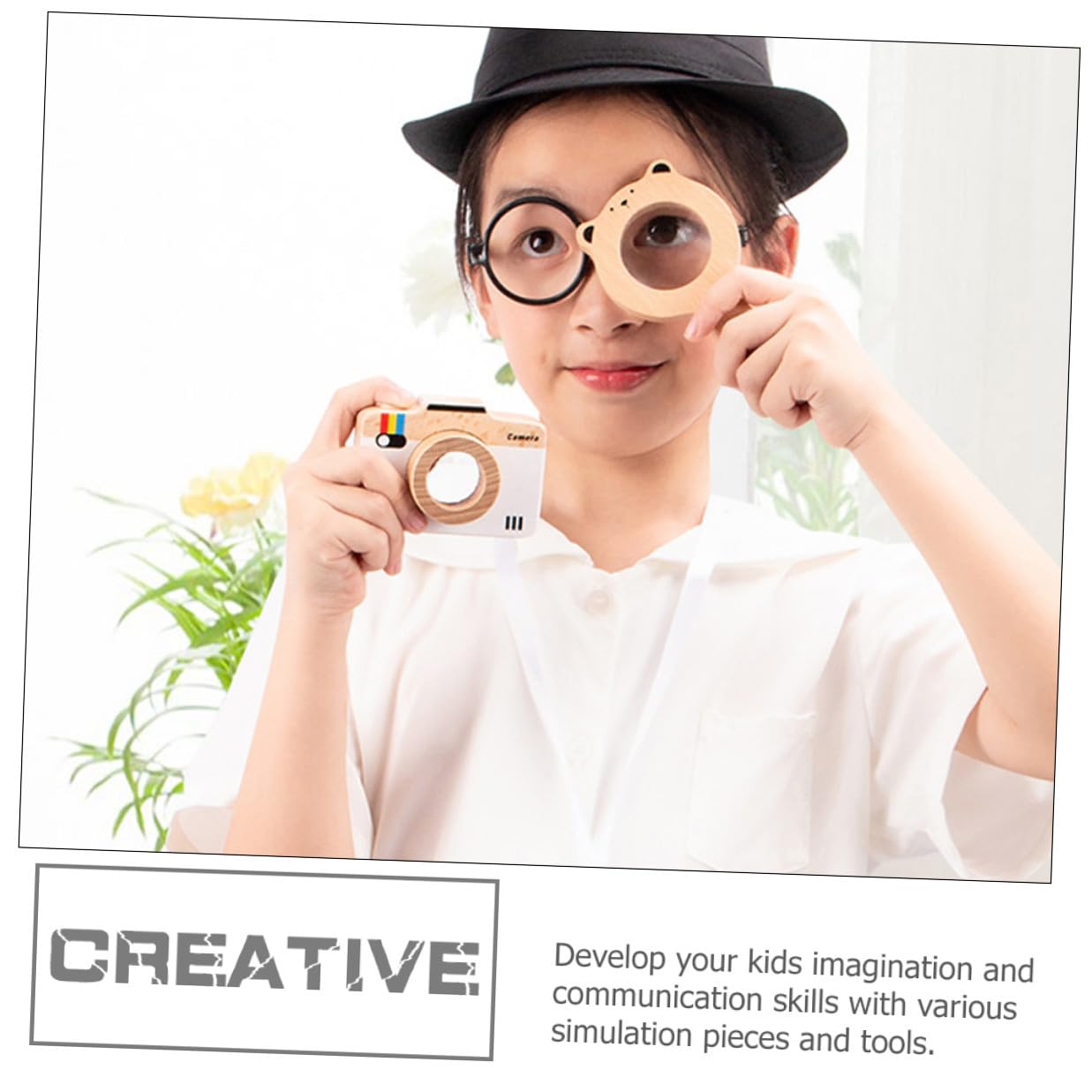 Hohopeti Kit de Detective 3 a 5 Años, Disfraz de Detective Herramientas de Simulación, Juego de Roles para Desarrollo Creativo y Actividades de Espionaje Educativas