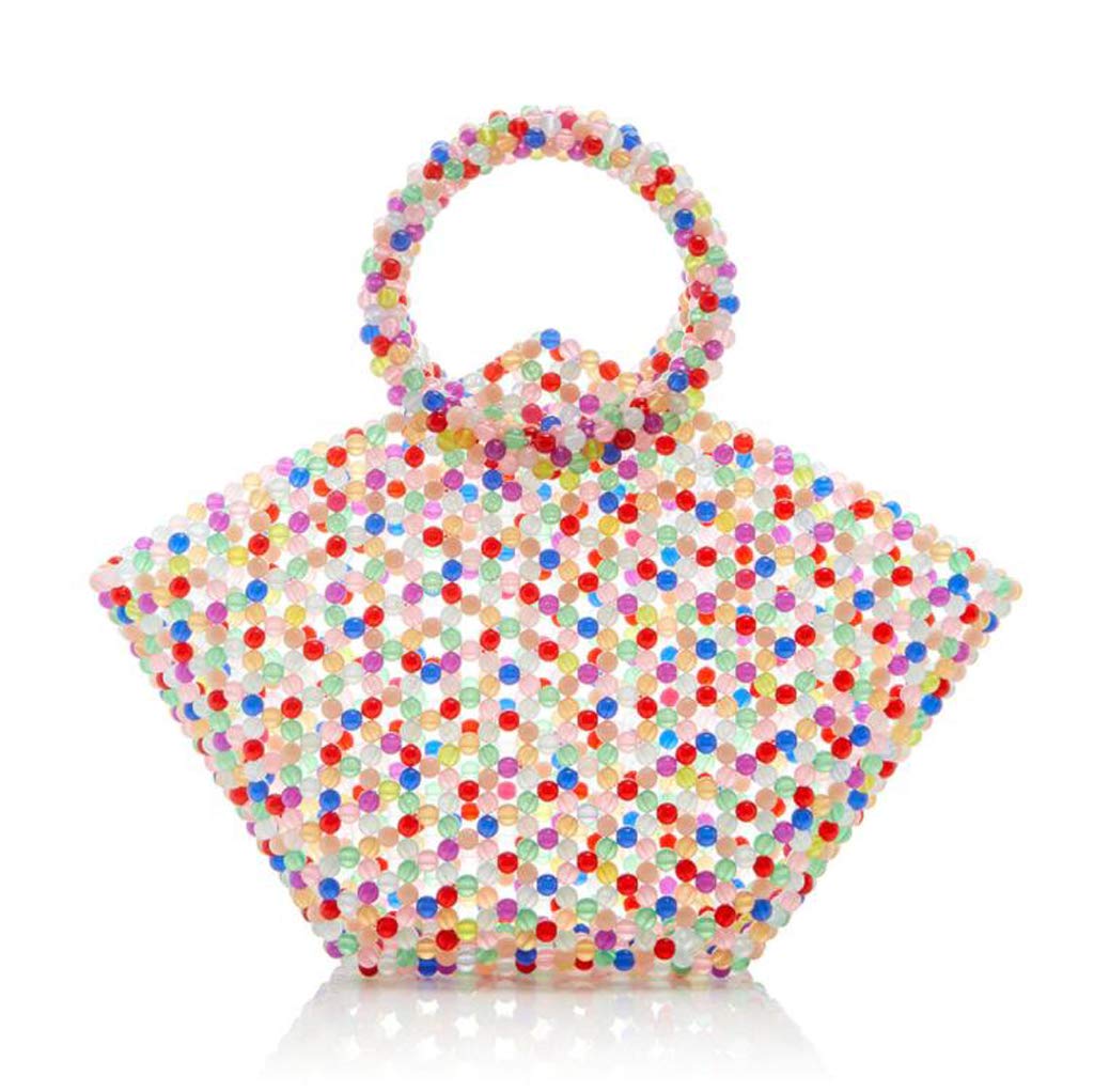 Woven Handtasche Handgemachte Farbe Perlen Tasche Retro Handtasche Candy Farbe Handtasche