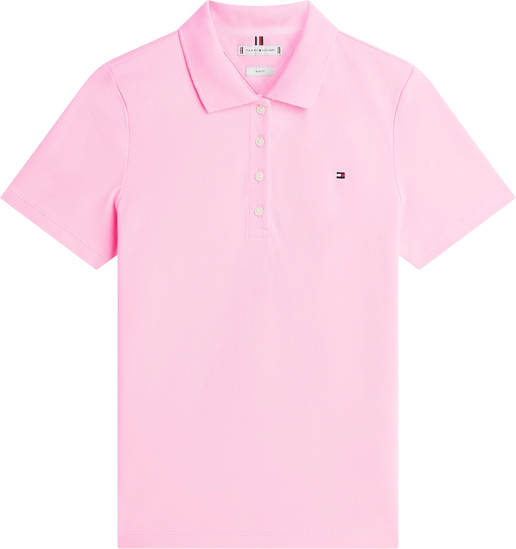 Tommy Hilfiger 1985 Slim Pique Polo SS Ww0ww43225 Polo a Maniche Corte Donna (Pacco da 1)