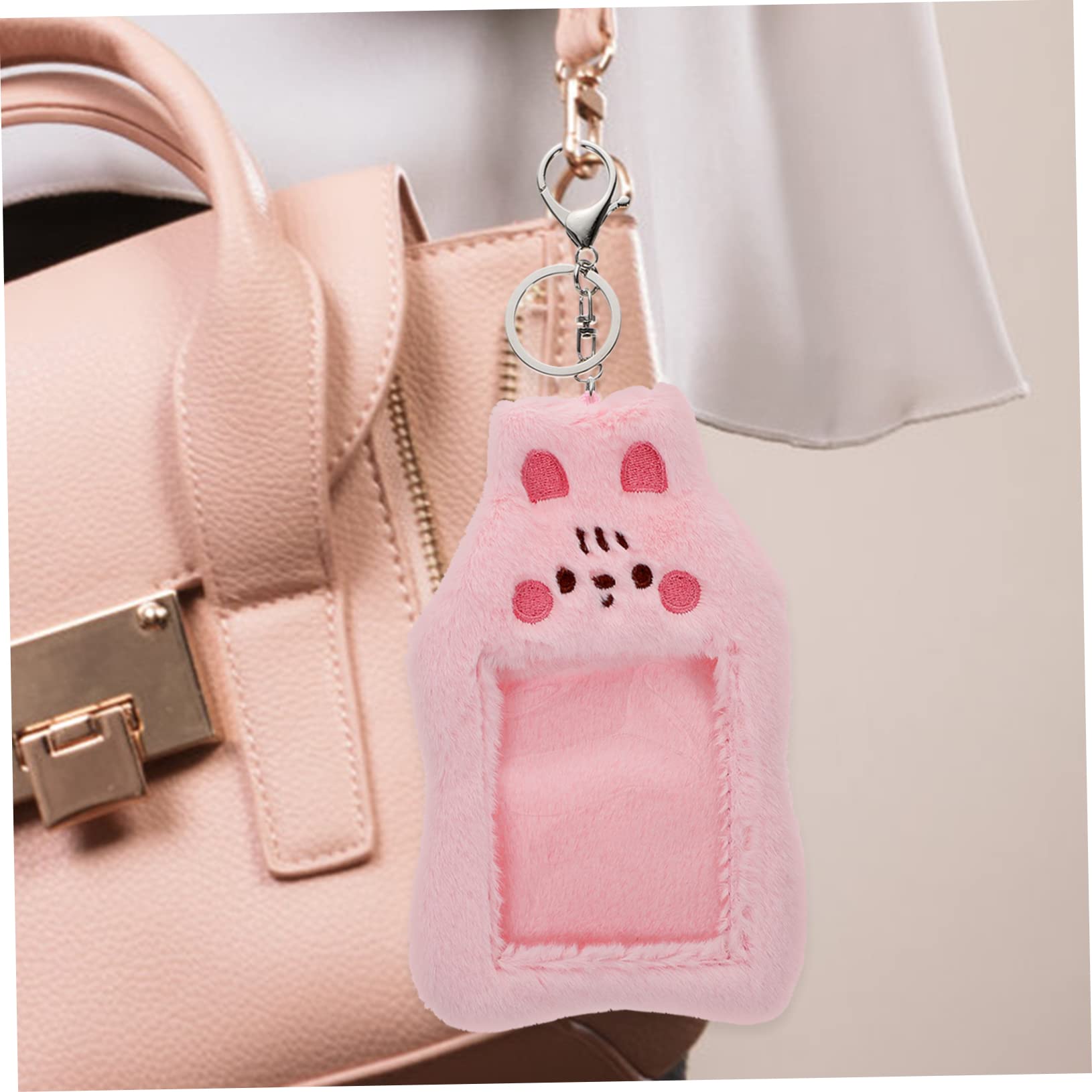 Toyvian 4pezzi Custodia Card Sleeve Peluche Con Design Di Gatto Cartoon Portachiavi Inclusi Protezione Per Id e Carte Di Credito Accessorio Multifunzionale Per Studenti e Lavoratori