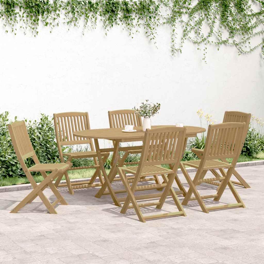 Juego de 6 sillas plegables de jardín de madera maciza de acacia, 44 x 50 x 88 cm, con respaldo y diseño de listones para mayor comodidad y sequedad