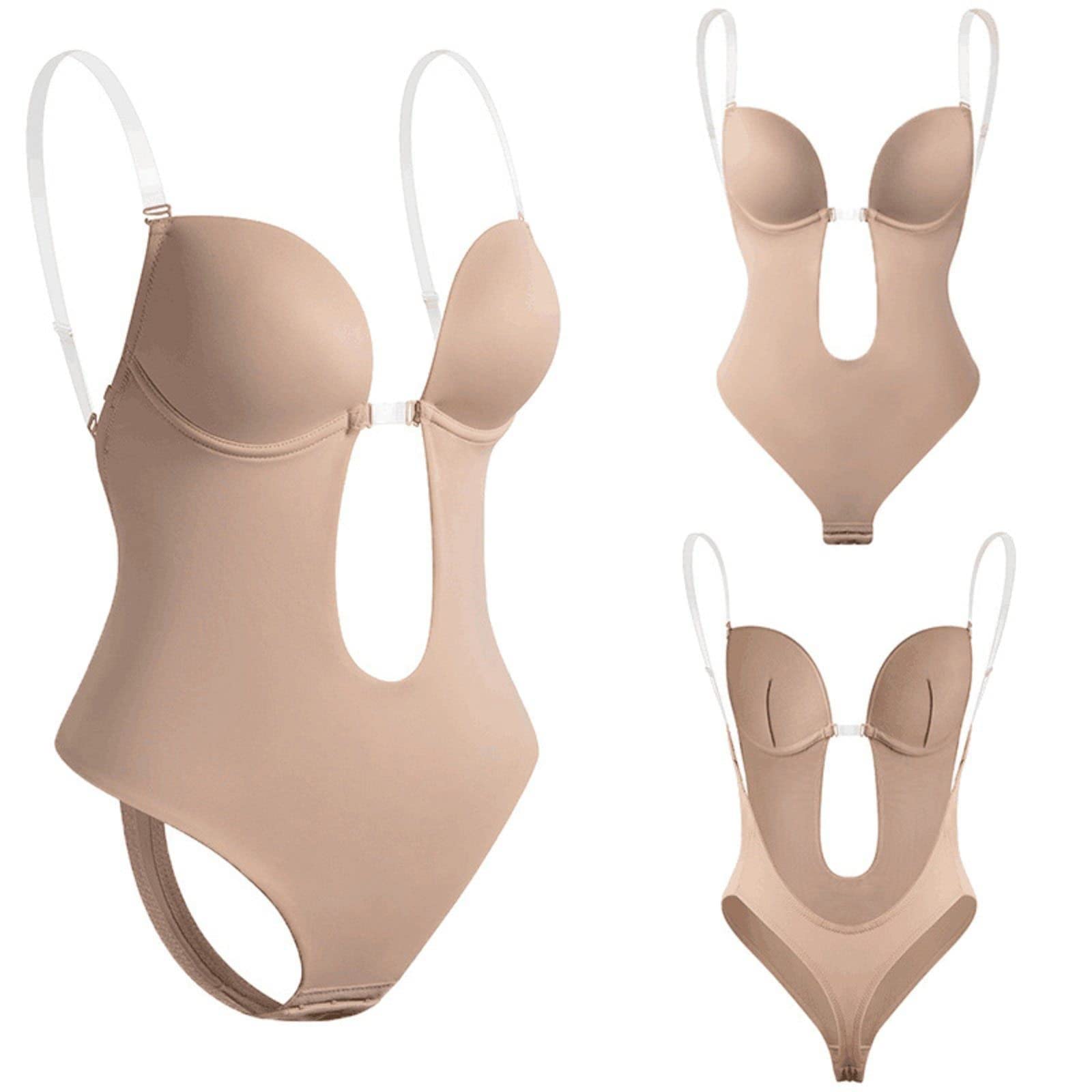Body Dos Nu Invisible Femme Ventre Plat Body Gainant Push Up Sculptant Sans Couture Shapewear String Sous-Vêtement Avec Bandoulière Transparente Pour Robe de Soirée Bal Pour Mariage Fête Cocktail 2026