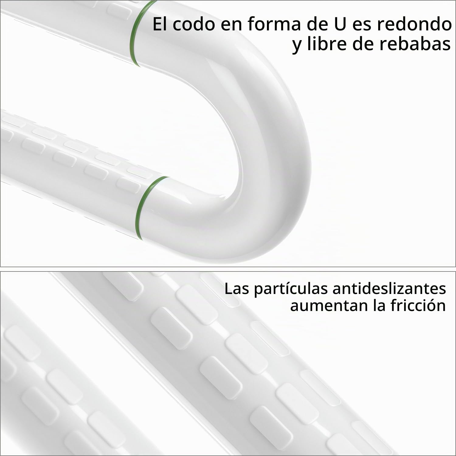 QWORK® asidero baño, plegable, 75 cm, acero inoxidable, capacidad de carga 250 kg