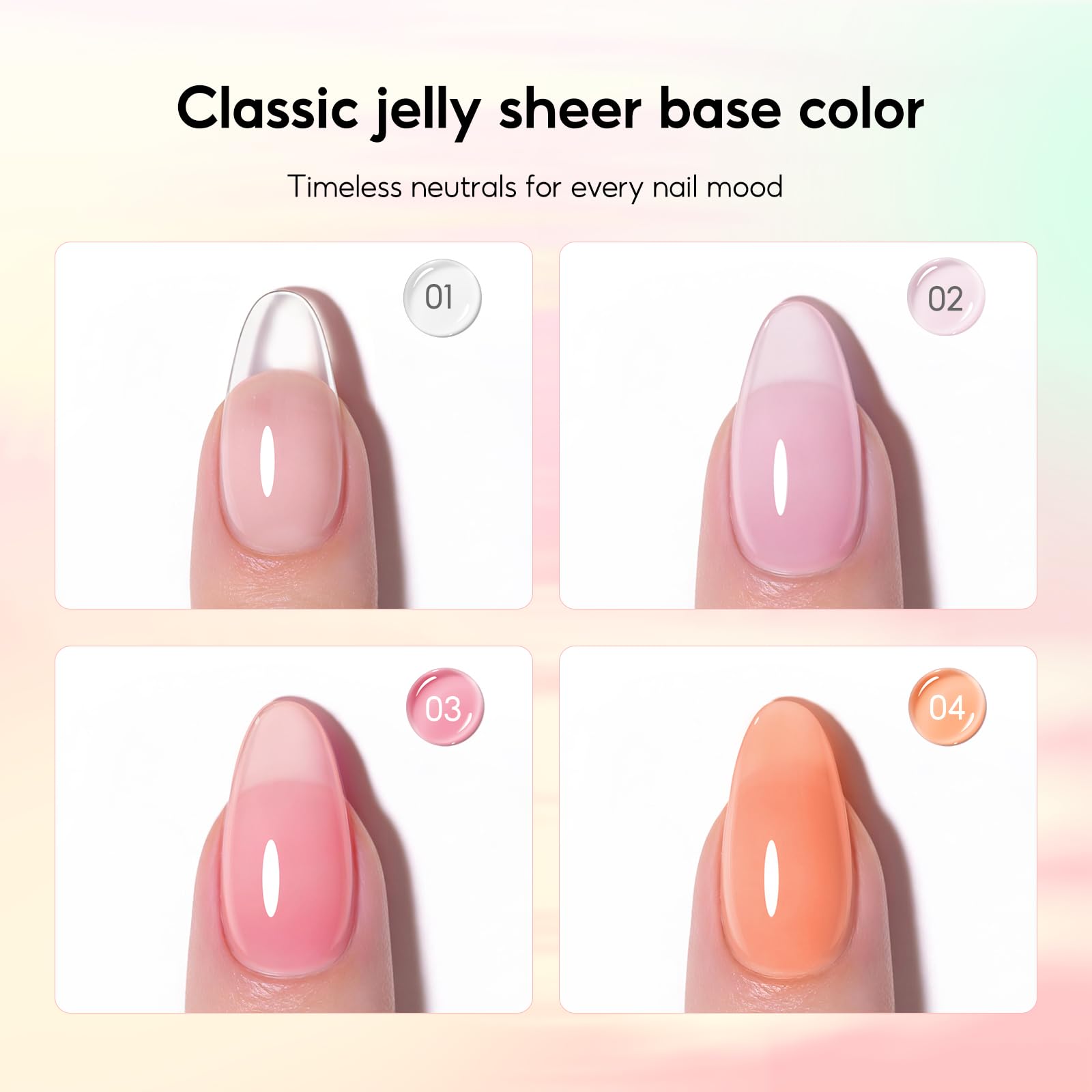 COSCELIA Poly Nail Ongle Gel Kit UV Complet, 4 Couleurs Poly Extension Gel Art Set avec Lampe, Base & Top Coat et Faux Ongles 10ml Slip Solution, DIY Nail Art Ongles Gels Kit pour Débutant