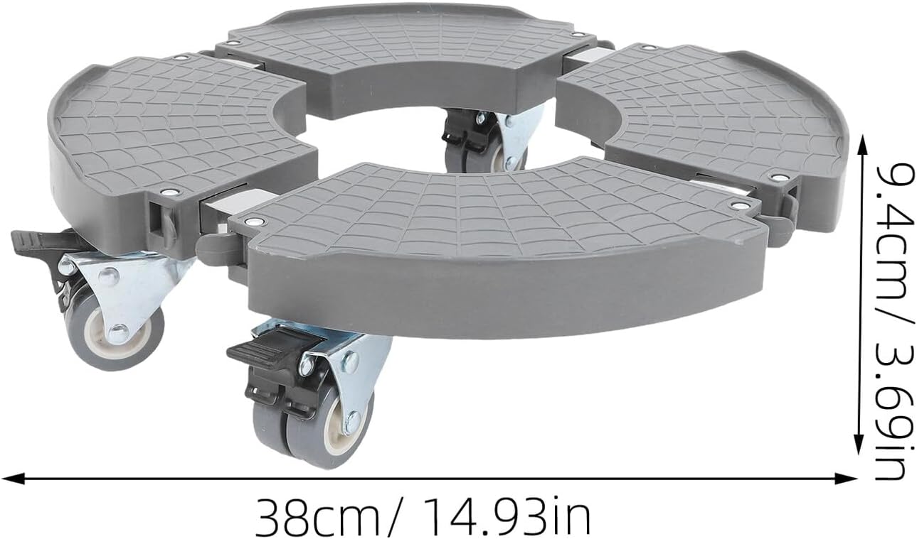 Plant Saucer with Wheels, Movable Planter Trolley for Indoor and Outdoor Use, Heavy-Duty Plastic Plant Pot Pallet Dolly with Casters, Gray Single Unit