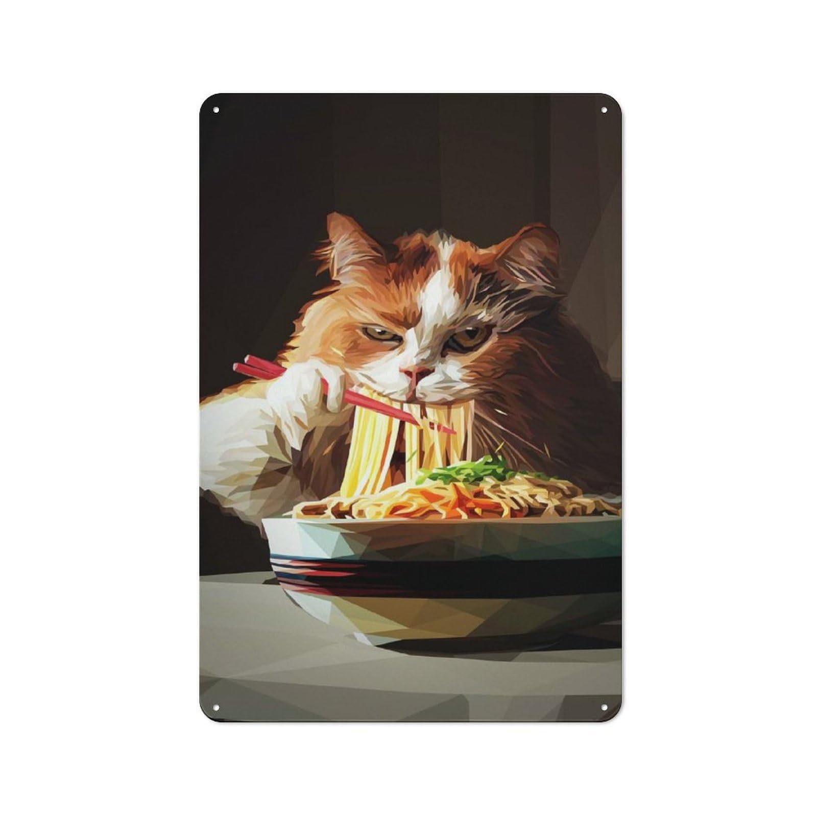 Junmoney Eat Ramen Industrial-Style Metal Sign 30X20cm For Home Bar Wall, Housewarming Wall Decor For People Furnishing Home Bar