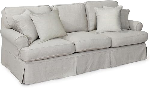 Sunset Trading Funda de tela Horizon para sofá T-Cushion en gris claro