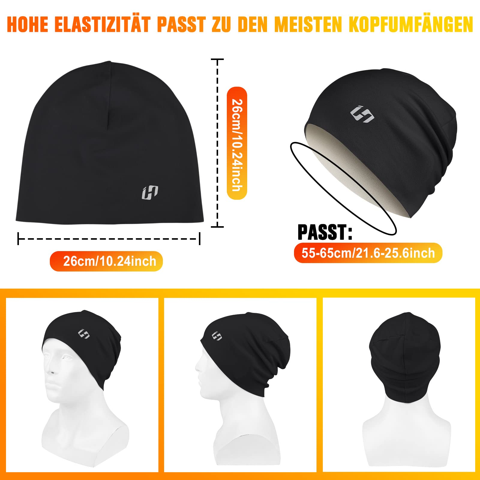 HASAGEI Berretto da uomo, berretto da donna, berretto da corsa, in pile, comodo per corsa, moto, sport all'aria aperta, inverno