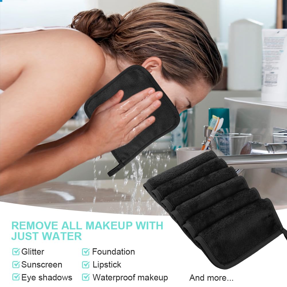 URAQT 6 Pack Face Cloths Make Up Remover - Image 4