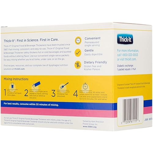 Miniatura 7 de Thick-It Espesante original para alimentos y bebidas de una sola porción, ligeramente grueso, 200 unidades