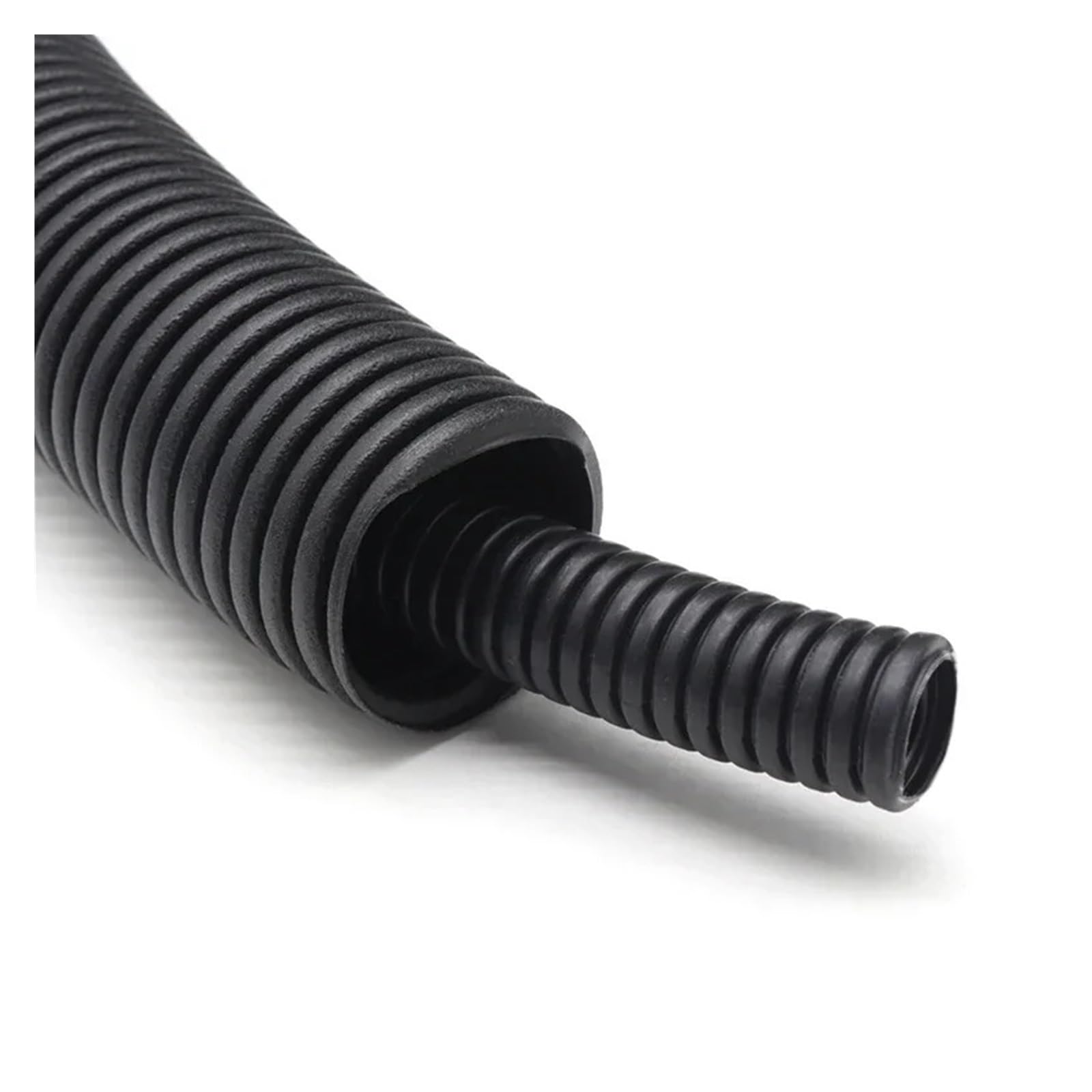 Tubo corrugato isolato in PP nero AD 7,5 mm ~ 34, tubo flessibile plastica, guaina protettiva resistente al calore perfection(AD25xID20mm open,5 Meters)