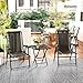 Outsunny Bistro Set 3-teilig aus Stahl Wetterfest Gartenmöbel Set mit klappbar Bistrotisch Becherhalter Gartenstühlen Outdoor Balkonmöbel Set Sitzgruppe Balkonset Gartengarnitur Schwarz