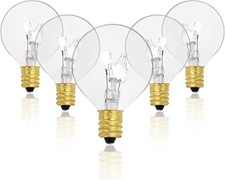 𝙐𝙥𝙜𝙧𝙖𝙙𝙚𝙙 Wax Warmer Bulbs 𝟮𝟬 𝙒𝙖𝙩𝙩 for Scentsy Middle Size Warmers, 20W E12 Base Replacement Light Bulbs for Candle Wax Warmer, G30 Globe 120V Bulbs (Pack of 5)